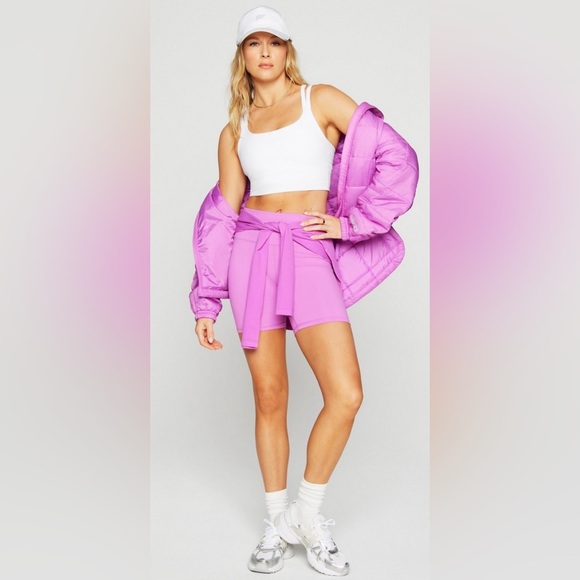 Fabletics Neon Purple Pop Jacket | L | NWT | Water Resistant | Reflective - Picture 2 of 8